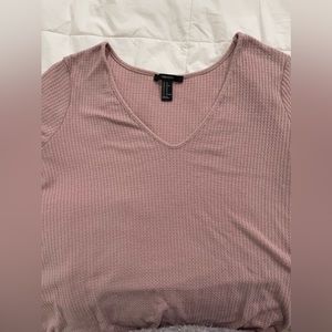 Forever 21 waffle knit pink tee